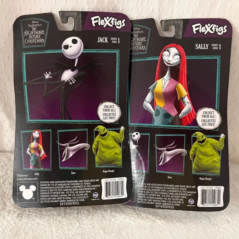 Disney The Nightmare Before Christmas Flexfigs Jack Skellington & Sally Figures